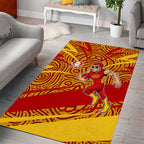 Gold Coast Suns Australian Football Area Rug Sunny Hero Mascot With Indigenous Pattern Art