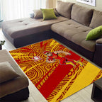 Gold Coast Suns Australian Football Area Rug Sunny Hero Mascot With Indigenous Pattern Art