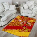 Gold Coast Suns Australian Football Area Rug Sunny Hero Mascot With Indigenous Pattern Art