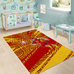 Gold Coast Suns Australian Football Area Rug Sunny Hero Mascot With Indigenous Pattern Art