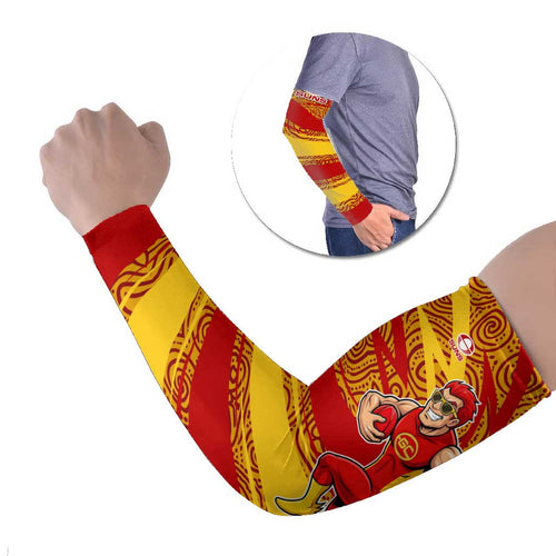 Gold Coast Suns Australian Football Arm Sleeves Sunny Hero Mascot With Indigenous Pattern Art
