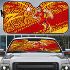 Gold Coast Suns Australian Football Auto Sun Shade Sunny Hero Mascot With Indigenous Pattern Art