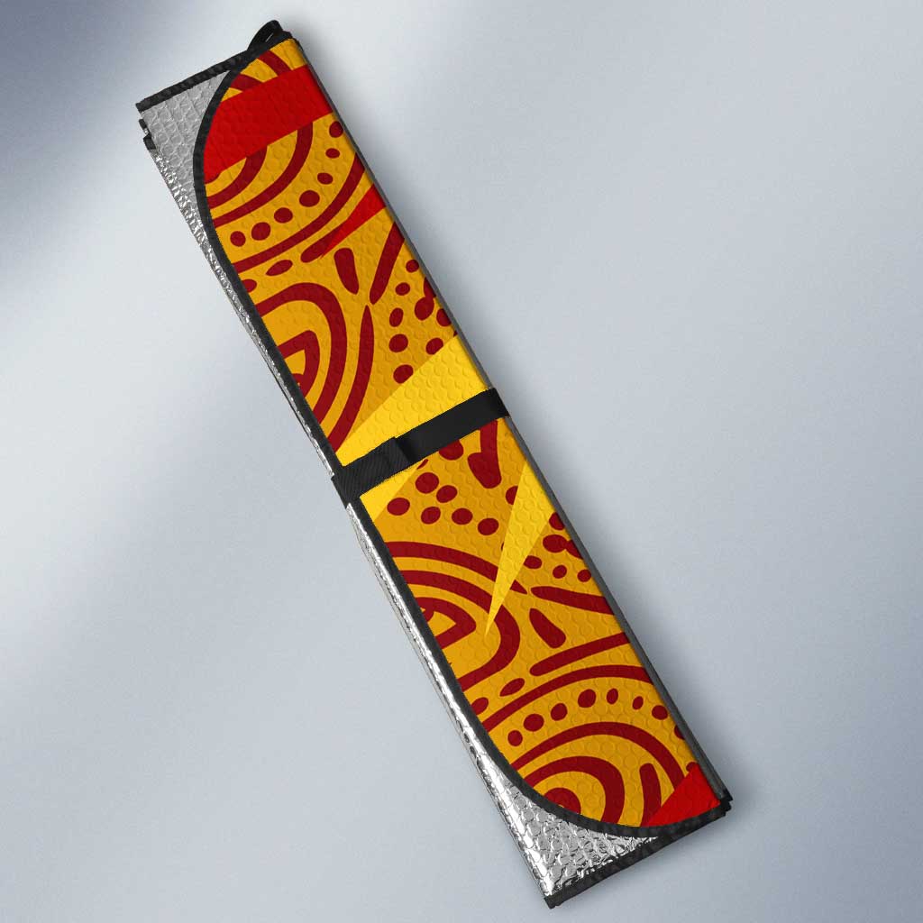 Gold Coast Suns Australian Football Auto Sun Shade Sunny Hero Mascot With Indigenous Pattern Art