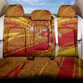 Gold Coast Suns Australian Football Back Car Seat Cover Sunny Hero Mascot With Indigenous Pattern Art
