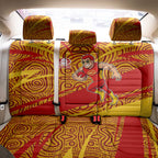 Gold Coast Suns Australian Football Back Car Seat Cover Sunny Hero Mascot With Indigenous Pattern Art
