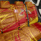 Gold Coast Suns Australian Football Back Car Seat Cover Sunny Hero Mascot With Indigenous Pattern Art