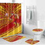 Gold Coast Suns Australian Football Bathroom Set Sunny Hero Mascot With Indigenous Pattern Art