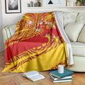 Gold Coast Suns Australian Football Blanket Sunny Hero Mascot With Indigenous Pattern Art