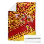 Gold Coast Suns Australian Football Blanket Sunny Hero Mascot With Indigenous Pattern Art