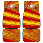 Gold Coast Suns Australian Football Car Mats Sunny Hero Mascot With Indigenous Pattern Art