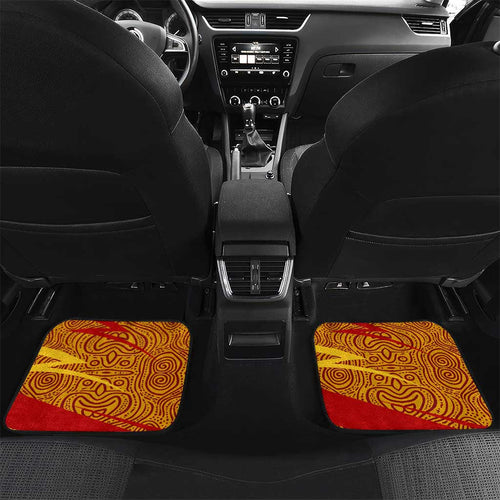 Gold Coast Suns Australian Football Car Mats Sunny Hero Mascot With Indigenous Pattern Art