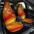 Gold Coast Suns Australian Football Car Seat Cover Sunny Hero Mascot With Indigenous Pattern Art