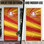 Gold Coast Suns Australian Football Door Cover Sunny Hero Mascot With Indigenous Pattern Art