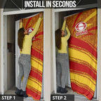 Gold Coast Suns Australian Football Door Cover Sunny Hero Mascot With Indigenous Pattern Art