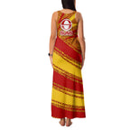 Gold Coast Suns Australian Football Family Matching Tank Maxi Dress and Hawaiian Shirt Sunny Hero Mascot With Indigenous Pattern Art