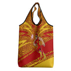 Gold Coast Suns Australian Football Grocery Bag Sunny Hero Mascot With Indigenous Pattern Art
