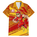 Gold Coast Suns Australian Football Hawaiian Shirt Sunny Hero Mascot With Indigenous Pattern Art