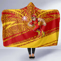 Gold Coast Suns Australian Football Hooded Blanket Sunny Hero Mascot With Indigenous Pattern Art