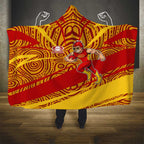 Gold Coast Suns Australian Football Hooded Blanket Sunny Hero Mascot With Indigenous Pattern Art
