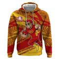 Gold Coast Suns Australian Football Hoodie Sunny Hero Mascot With Indigenous Pattern Art