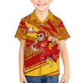 Gold Coast Suns Australian Football Kid Hawaiian Shirt Sunny Hero Mascot With Indigenous Pattern Art