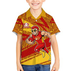 Gold Coast Suns Australian Football Kid Hawaiian Shirt Sunny Hero Mascot With Indigenous Pattern Art