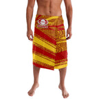Gold Coast Suns Australian Football Lavalava Sunny Hero Mascot With Indigenous Pattern Art