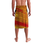 Gold Coast Suns Australian Football Lavalava Sunny Hero Mascot With Indigenous Pattern Art