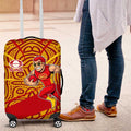 Gold Coast Suns Australian Football Luggage Cover Sunny Hero Mascot With Indigenous Pattern Art
