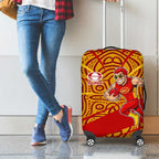 Gold Coast Suns Australian Football Luggage Cover Sunny Hero Mascot With Indigenous Pattern Art