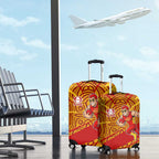 Gold Coast Suns Australian Football Luggage Cover Sunny Hero Mascot With Indigenous Pattern Art