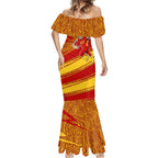 Gold Coast Suns Australian Football Mermaid Dress Sunny Hero Mascot With Indigenous Pattern Art