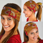 Gold Coast Suns Australian Football Neck Gaiter Sunny Hero Mascot With Indigenous Pattern Art