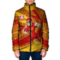 Gold Coast Suns Australian Football Padded Jacket Sunny Hero Mascot With Indigenous Pattern Art