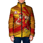 Gold Coast Suns Australian Football Padded Jacket Sunny Hero Mascot With Indigenous Pattern Art
