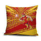 Gold Coast Suns Australian Football Pillow Cover Sunny Hero Mascot With Indigenous Pattern Art