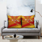 Gold Coast Suns Australian Football Pillow Cover Sunny Hero Mascot With Indigenous Pattern Art