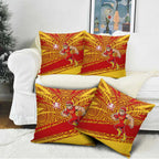 Gold Coast Suns Australian Football Pillow Cover Sunny Hero Mascot With Indigenous Pattern Art
