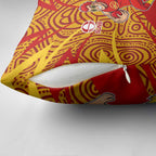 Gold Coast Suns Australian Football Pillow Cover Sunny Hero Mascot With Indigenous Pattern Art