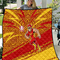 Gold Coast Suns Australian Football Quilt Sunny Hero Mascot With Indigenous Pattern Art