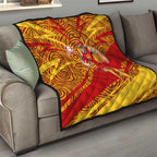 Gold Coast Suns Australian Football Quilt Sunny Hero Mascot With Indigenous Pattern Art