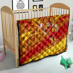 Gold Coast Suns Australian Football Quilt Sunny Hero Mascot With Indigenous Pattern Art