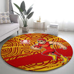 Gold Coast Suns Australian Football Round Carpet Sunny Hero Mascot With Indigenous Pattern Art