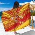 Gold Coast Suns Australian Football Sarong Sunny Hero Mascot With Indigenous Pattern Art