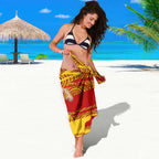 Gold Coast Suns Australian Football Sarong Sunny Hero Mascot With Indigenous Pattern Art