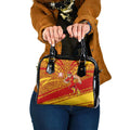 Gold Coast Suns Australian Football Shoulder Handbag Sunny Hero Mascot With Indigenous Pattern Art
