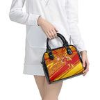 Gold Coast Suns Australian Football Shoulder Handbag Sunny Hero Mascot With Indigenous Pattern Art