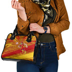 Gold Coast Suns Australian Football Shoulder Handbag Sunny Hero Mascot With Indigenous Pattern Art