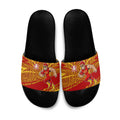 Gold Coast Suns Australian Football Slide Sandals Sunny Hero Mascot With Indigenous Pattern Art