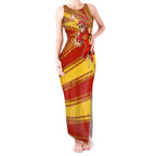 Gold Coast Suns Australian Football Tank Maxi Dress Sunny Hero Mascot With Indigenous Pattern Art